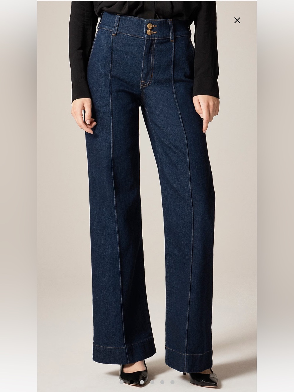 NWT J Crew Denim trouser jean with stacked buttons